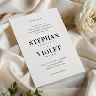 Moderne offizielle Schwarz-Weiß-Hochzeit Einladung