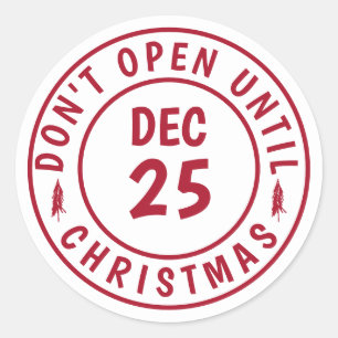 Moderne öffnen sich nicht bis Weihnachten Briefmar Runder Aufkleber