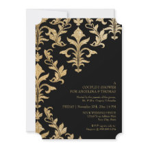 Moderne Offset Damask Hochzeitseinladungen Imitate