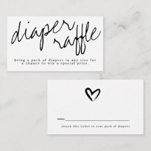 Moderne Oh Baby Black and White Windaper Raffekart Begleitkarte