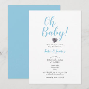 Moderne Oh Baby Boy Paare Baby Shower Einladung
