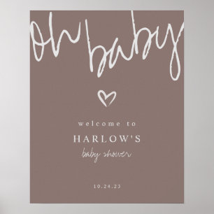 Moderne Oh Baby Gender Neutral Baby Dusche Willkom Poster