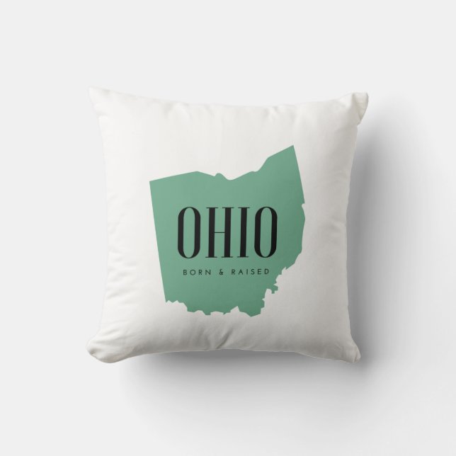 Moderne Ohio Staat Silhouette Kissen (Vorderseite)