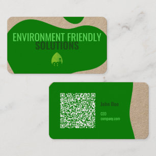 Moderne Öko-freundliche Visitenkarte mit QR-Code