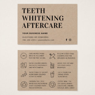 Moderne Öko Kraft Teeth Whitening Aftercare Card