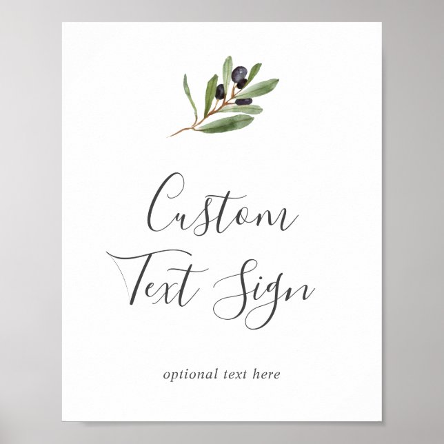 Moderne Olive Branch Cards & Geschenke mit benutze Poster (Vorne)