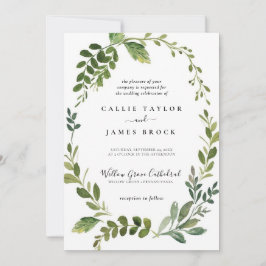 Moderne Olive Branch feierliche Hochzeit Einladung