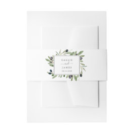 Moderne Olive Branch Hochzeit Einladungsbanderole