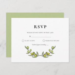 Moderne Olive Branch Hochzeit RSVP Karte