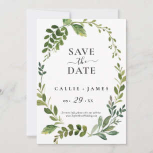 Moderne Olive Branch Save-the-Date-Karte Einladung