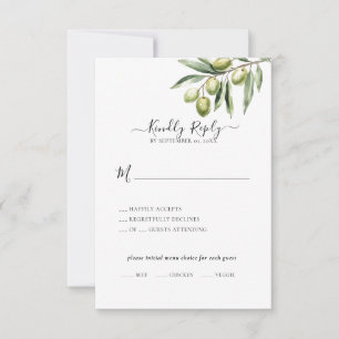 Moderne Olive Branch Save-the-Date-Karte RSVP Karte