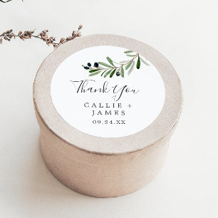 Moderne Olive Branch Vielen Dank für Ihr Interesse Runder Aufkleber