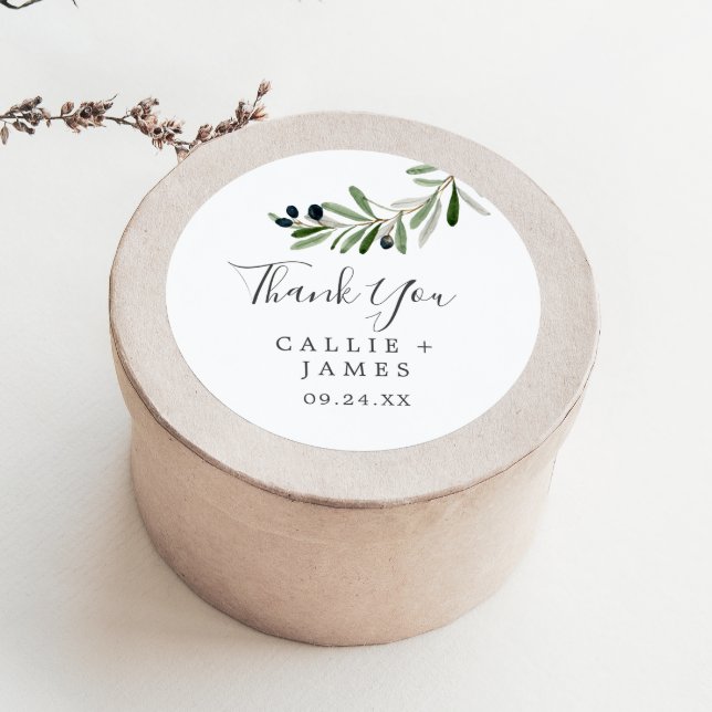 Moderne Olive Branch Vielen Dank für Ihr Interesse Runder Aufkleber (Von Creator hochgeladen)