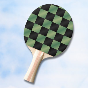 Moderne Olive Green Black Karo-Verlauf Tischtennis Schläger