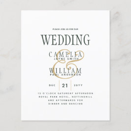 Moderne OLIVE Green Gold Hochzeit Flyer