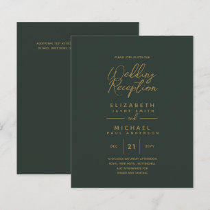 Moderne Olive Green Gold Hochzeitsempfehlung