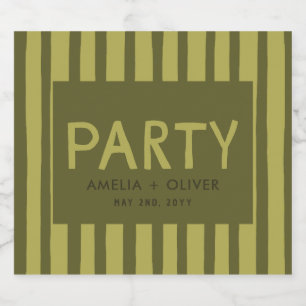 Moderne Olive Green Typografy Dicke Streifen zur