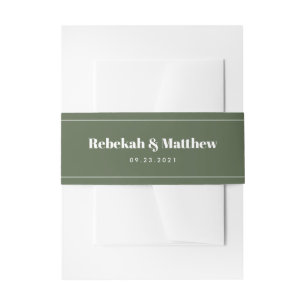 Moderne Olive Green Wedding Einladung Bly Band