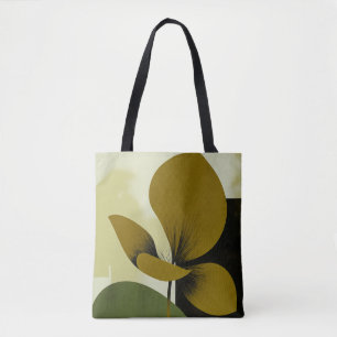 Moderne Oliven-Abstrakte Blumenmuster-Tasche
