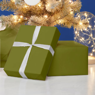 Moderne Oliven Grün Einfarbige Farbe Geschenkpapier