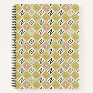 Moderne Oliven- und Magenta-Geometric-Stammesmuste Notizbuch