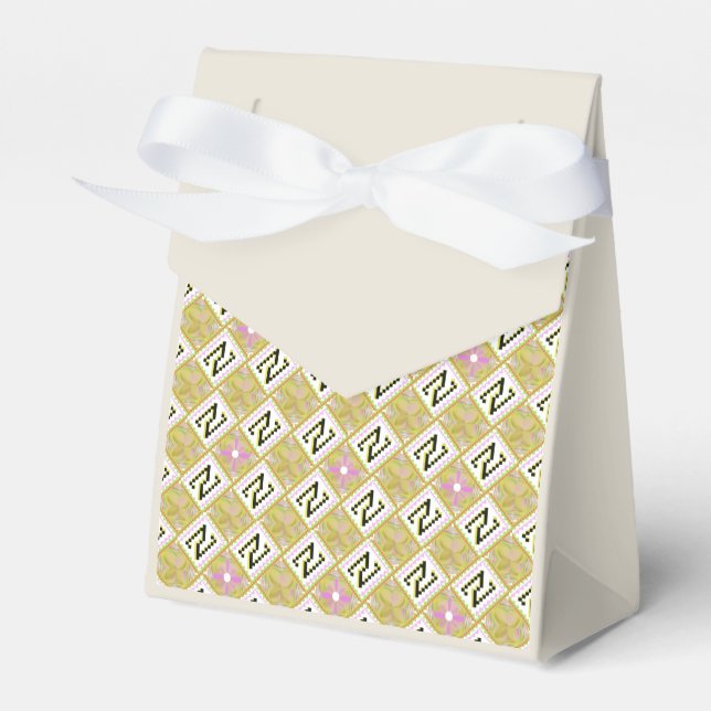 Moderne Oliven- und Magenta-Geometric-Tribalmuster Geschenkschachtel (Vorderseite)