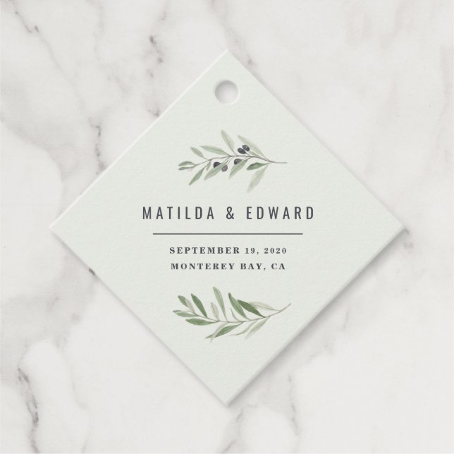 Moderne Olivenbäume Geschenkanhänger (Vorderseite)