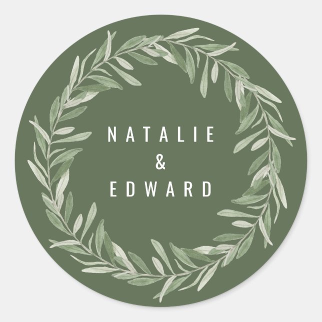 Moderne Olivenbäume Runder Aufkleber (Vorderseite)