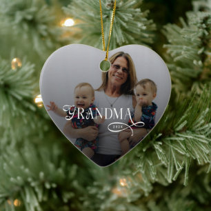 Moderne Oma-Foto-Personalisierung Keramik Ornament