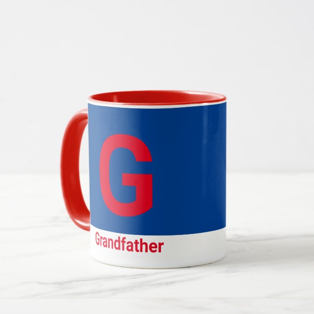 Moderne Opa-Buchstabe-Kaffeetasse Tasse (Vorderseite Links)