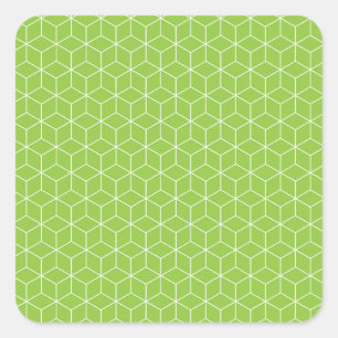 Moderne optische Illusionen mit Würfelmuster erkun Quadratischer Aufkleber