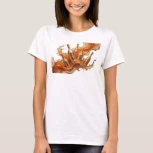 Moderne Orange ABSTRACTE KUNST Kunstprint T-Shirt
