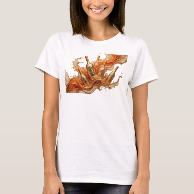 Moderne Orange ABSTRACTE KUNST Kunstprint T-Shirt (Vorderseite)
