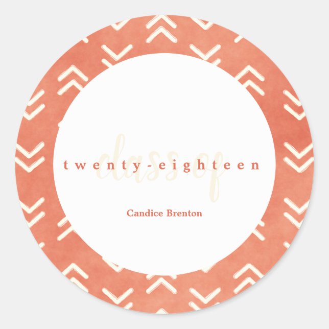 Moderne Orange Arrow Graduate Custom Stickers (Vorderseite)