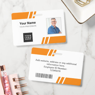 Moderne orange benutzerdefinierte Mitarbeiter-ID-K Ausweis