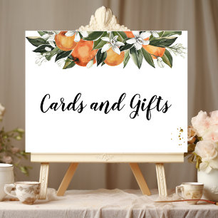 Moderne Orange & Blumen Aquarell Poster