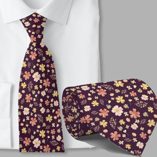 Moderne orange-burgunderrote Wasserfarben-Blumen-K Krawatte