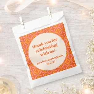 Moderne Orange Custom Wedding Mitte Jahrhundert Vi Geschenktütchen