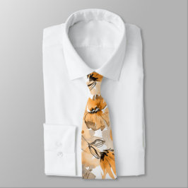 Moderne Orange Fall Trendy Floral Neck Tie Krawatte
