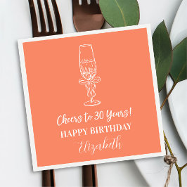 Moderne Orange freut sich über 30 Jahre Geburtstag Serviette