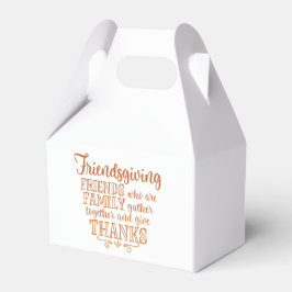 Moderne Orange Friendsgiving-Leftover Box Geschenkschachtel