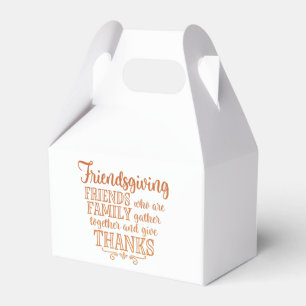 Moderne Orange Friendsgiving-Leftover Box Geschenkschachtel