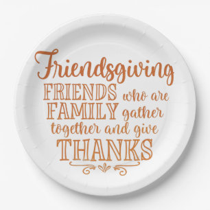 Moderne Orange Friendsgiving Pappteller