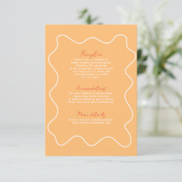 Moderne orange Fun Retro Hochzeitskarte RSVP Karte