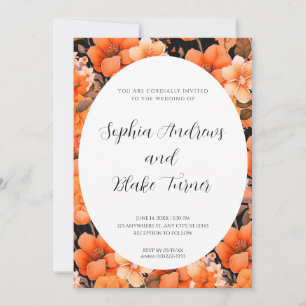 Moderne Orange Garden Gerahmte Hochzeit Einladung
