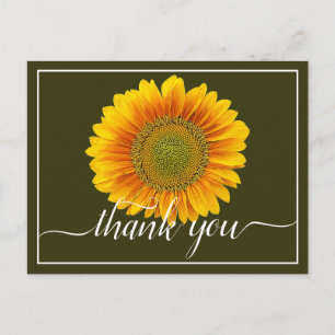 Moderne Orange-Gelbe Sonnenblume Dankeschön Postkarte