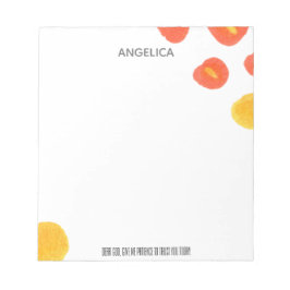 Moderne orange gelbe Wasserfarbe Liebe Gott Notepa Notizblock