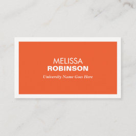 MODERNE ORANGE-GESCHÄFTSKARTE FÜR UNI-STUDENTEN TELEFONNUMMERKARTE