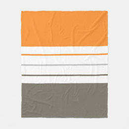 Moderne, orange graue Streifen Fleecedecke