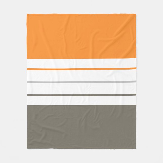 Moderne, orange graue Streifen Fleecedecke (Vorderseite)